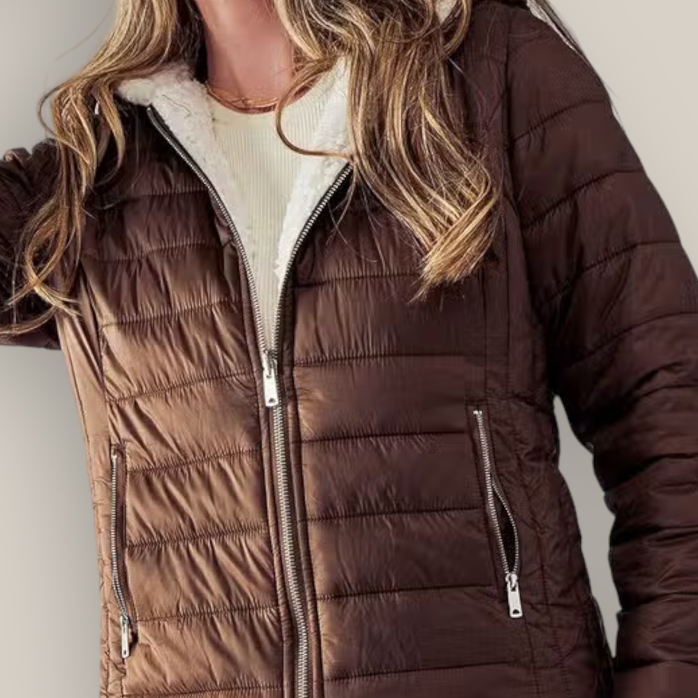 Cozy Sherpa Fleece-Lined Reversible Hooded Puffer Jacket