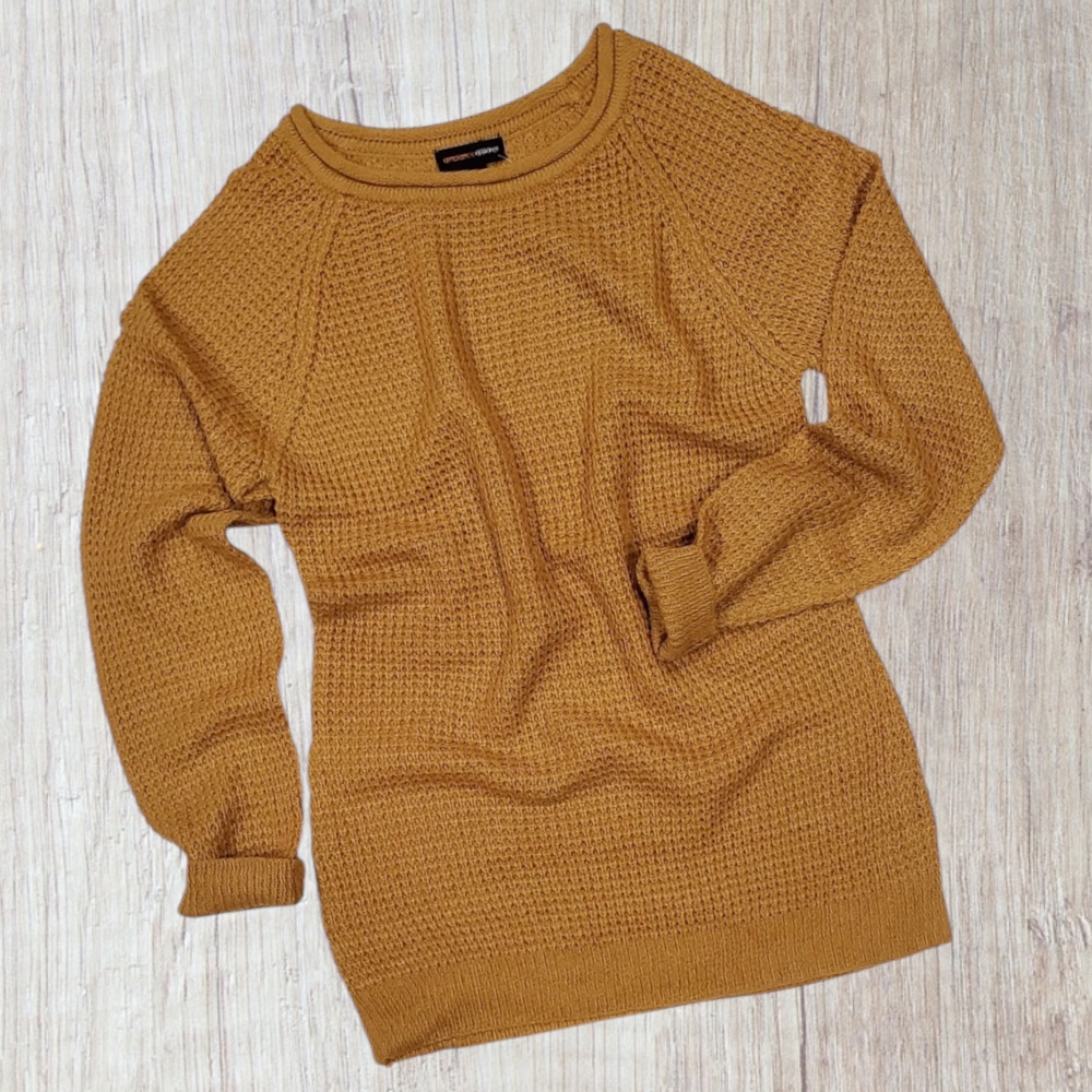 Waffled Long Sleeve Sweater