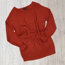 Rust Small Waffled Long Sleeve Sweater