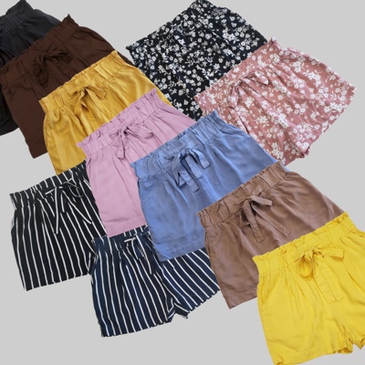 Pull-On Paperbag Waist Shorts – Multiple Prints & Colors