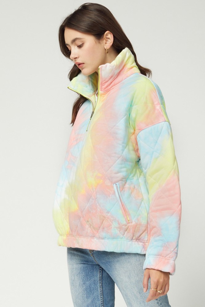 Tie Dye Quilted Anorak S-2X