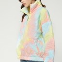 Yellow/Coral Small Tie Dye Quilted Anorak S-2X