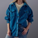 Teal Small Elbow Patch Shacket S-XL