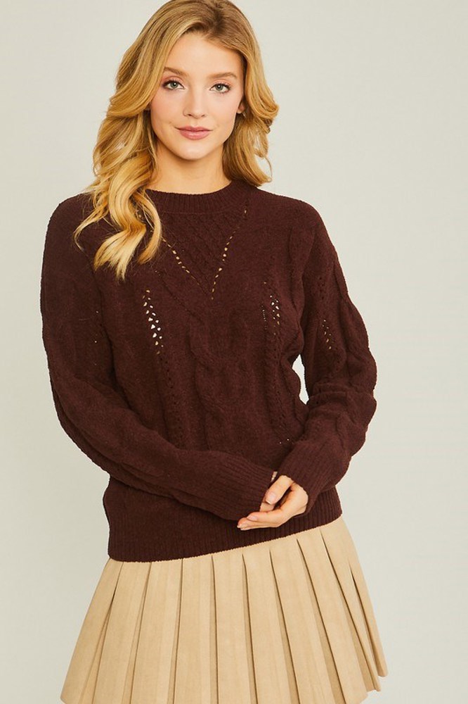 Pullover Cable Knit Sweater