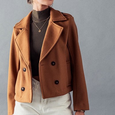 Wool Double Breasted Coat Jacket