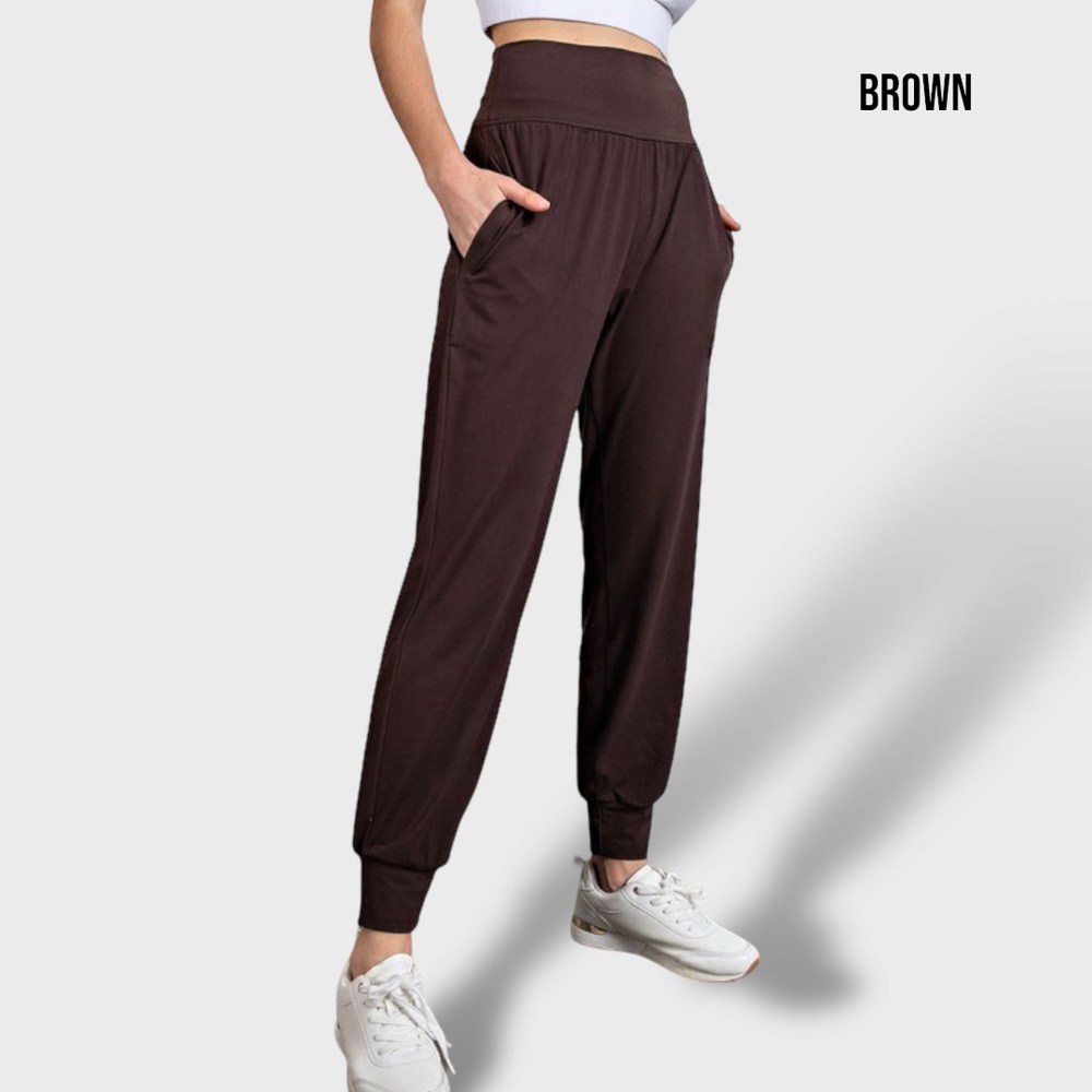 High-Waisted Pocketed Joggers