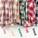  Hooded Button Down Buffalo Plaid Flannel Shirt