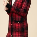  Plaid Double Button Sweater Coat