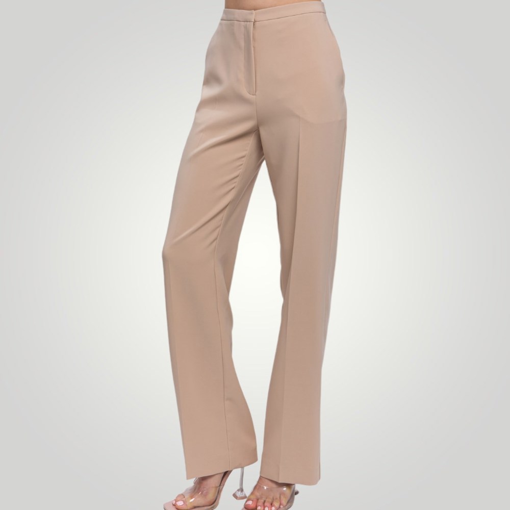 Solid Straight Leg Trouser Pants / S-XL