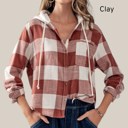 Clay Small Hooded Button Down Buffalo Plaid Flannel Shirt