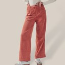 Clay Medium Corduroy Elastic Back Button Front Zip-Up Pants