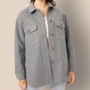 Lt Gray Small Oversized Felted Flannel Shacket