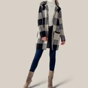  Open Front Buffalo Plaid Long Cardigan