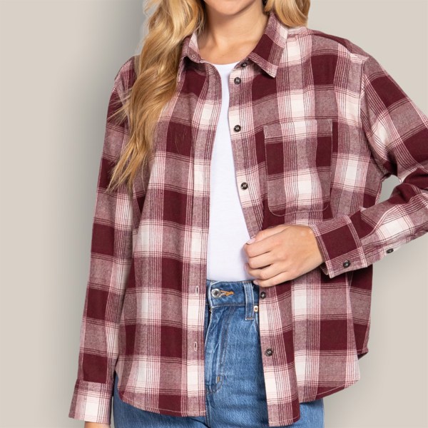 Front Pocket Oversized Flannel Top