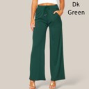 Dk Green Small Stretchy Drawstring Wide Leg Pants