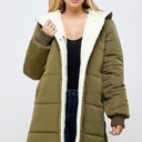  Sherpa Lined Long Puff Coat