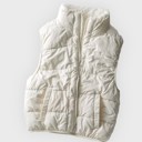 White Small Reversible Puff Vest with Sherpa Lining