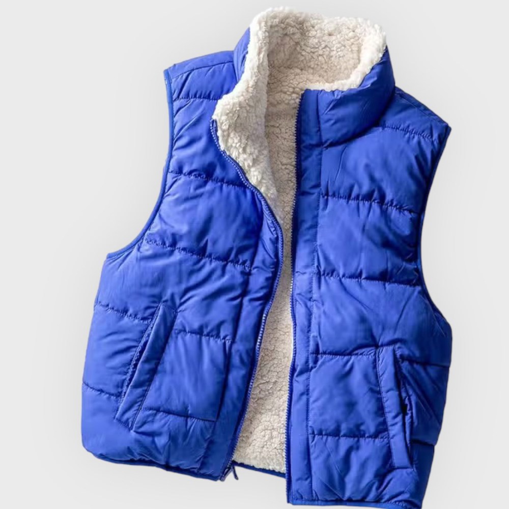 Reversible Puff Vest with Sherpa Lining