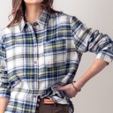  Cotton Plaid Print Button Down Shirt