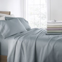 California King Blue 300 Thread Count Cotton Sheet Set in Essential Colors