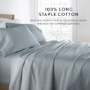 California King Blue 300 Thread Count Cotton Sheet Set in Essential Colors