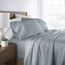 California King Blue 300 Thread Count Cotton Sheet Set in Essential Colors