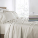 California King Ivory 300 Thread Count Cotton Sheet Set in Essential Colors