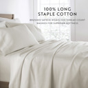 California King Ivory 300 Thread Count Cotton Sheet Set in Essential Colors