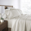 California King Ivory 300 Thread Count Cotton Sheet Set in Essential Colors