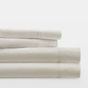 California King Ivory 300 Thread Count Cotton Sheet Set in Essential Colors