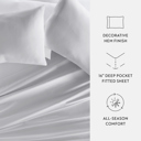 California King Light Gray 300 Thread Count Cotton Sheet Set in Essential Colors