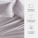 California King Mauve 300 Thread Count Cotton Sheet Set in Essential Colors