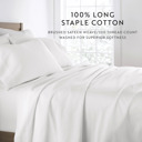 California King White 300 Thread Count Cotton Sheet Set in Essential Colors