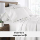 California King White 300 Thread Count Cotton Sheet Set in Essential Colors