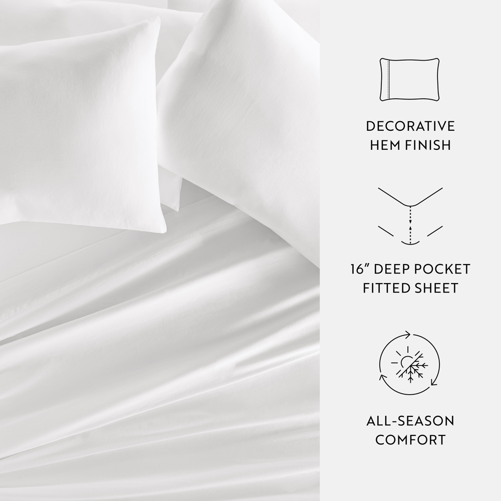 300 Thread Count Cotton Sheet Set in Essential Colors