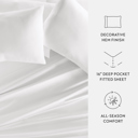 California King White 300 Thread Count Cotton Sheet Set in Essential Colors