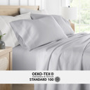 Full/Double Light Gray 300 Thread Count Cotton Sheet Set in Essential Colors