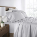 Full/Double Light Gray 300 Thread Count Cotton Sheet Set in Essential Colors