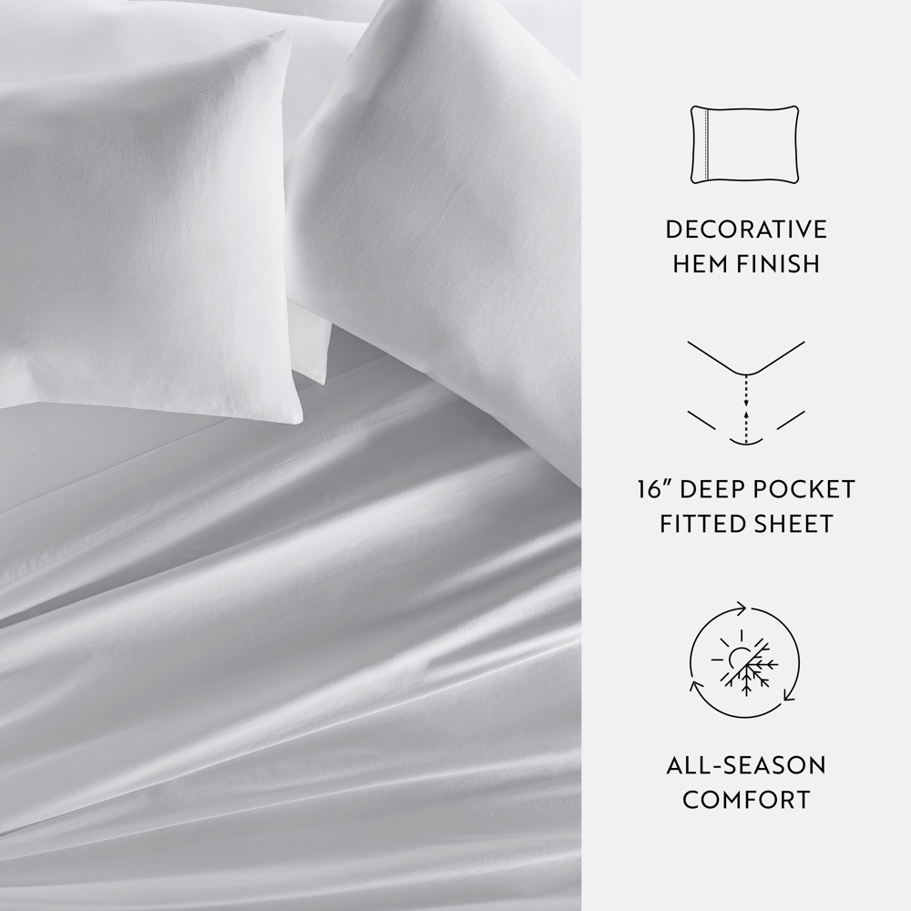 300 Thread Count Cotton Sheet Set in Essential Colors