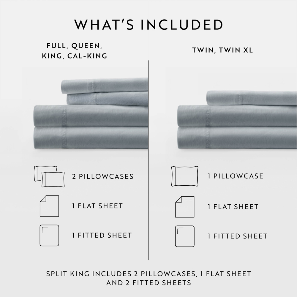 300 Thread Count Cotton Sheet Set in Essential Colors