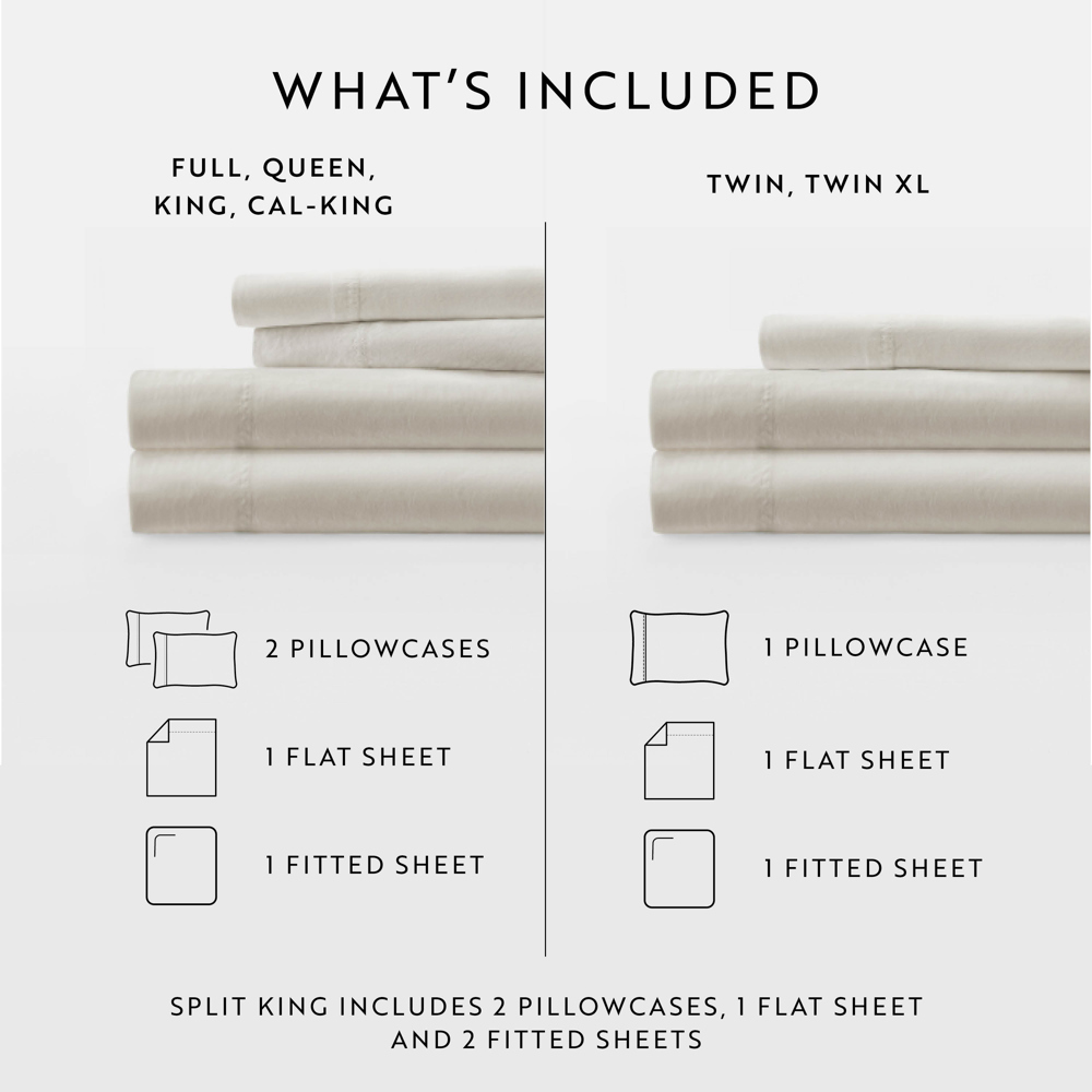 300 Thread Count Cotton Sheet Set in Essential Colors