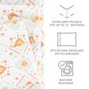 Full/Double Aztec Dreams Coral Patterned Ultra-Soft Bed Sheet Set - Bohemian Patterns