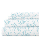 California King Burst of Vines Light Blue Patterned Ultra-Soft Bed Sheet Set - Bohemian Patterns