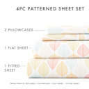 California King Fall Foliage Yellow Patterned Ultra-Soft Bed Sheet Set - Bohemian Patterns