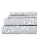 Queen Trellis Vine Light Gray Patterned Ultra-Soft Bed Sheet Set - Bohemian Patterns