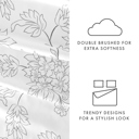 Queen Vines Gray Patterned Ultra-Soft Bed Sheet Set - Bohemian Patterns