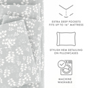 California King Wheatfield Gray Patterned Ultra-Soft Bed Sheet Set - Bohemian Patterns