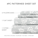 California King Wheatfield Gray Patterned Ultra-Soft Bed Sheet Set - Bohemian Patterns