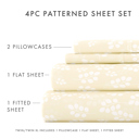 California King Wheatfield Ivory Patterned Ultra-Soft Bed Sheet Set - Bohemian Patterns