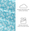 California King Wheatfield Pale Blue Patterned Ultra-Soft Bed Sheet Set - Bohemian Patterns